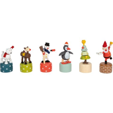 small foot Dřevěná vánoční mačkací figurka 1 ks
